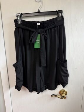 HALARA Black Drawstring Pocket Lounge Shorts